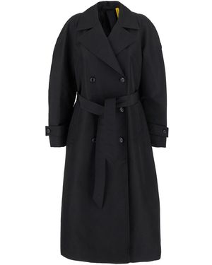 Moncler Genius 'Zake' Coat With Wide Classic Lapels And Removable Belt - Black