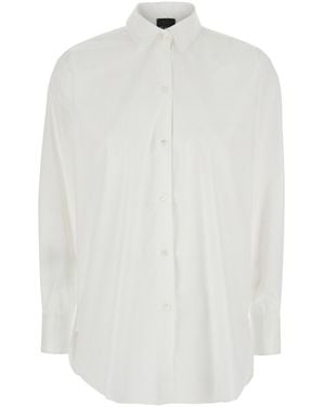 Plain Shirt With Classic Collar - White
