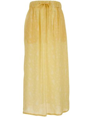 Grifoni Dress With Pleated Details And High Waist - Yellow