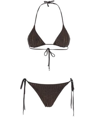 VENUJA Bikini Triangle + Self Tie Slip With Elastic Fabric And C - White