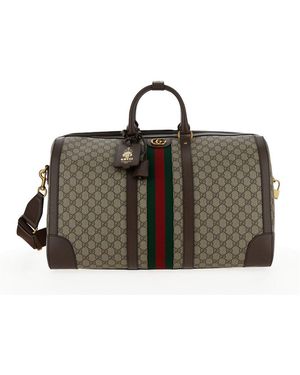 Gucci Savoy Big' And Ebony Travel Duffle Bag With Web Detail - Multicolour