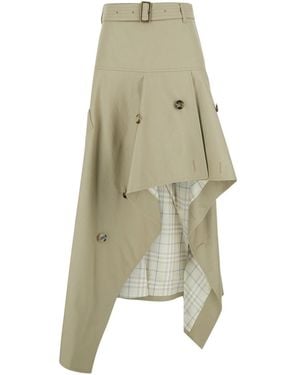 Burberry Gonna 'Heather' Con Design Asimmetrico E Fodera Con Motivo Ch - Neutro