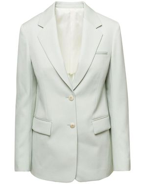 Lanvin Light Mono-Breasted Blazer With Pockets - Grey