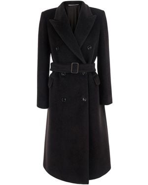 Tagliatore Jole Double Breasted Coat Alpaca Wool - Black