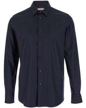 Valentino Shirt With Classic Collar - Blue