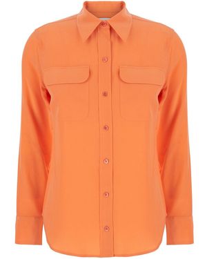 Equipment 'Signature' Shirt With Pointed Collar - Orange