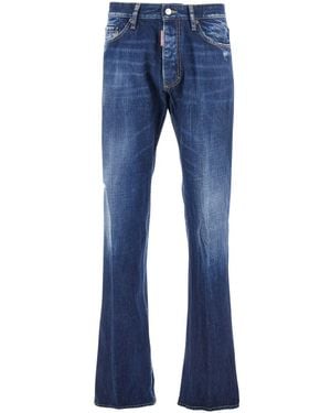 DSquared² 'The American' Jeans With Logo Patch On The Rear And Faded Effect - Blue