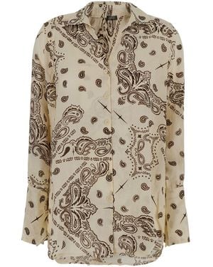VENUJA Oversize Shirt With Collar And Long Sleeves - White