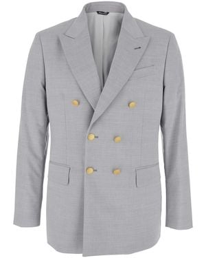 Reveres 1949 Double-Breasted Jacket With Peak Revers - Grey