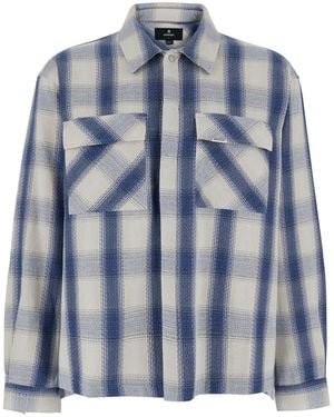 Represent Shirt With All-Over Check Motif - Blue