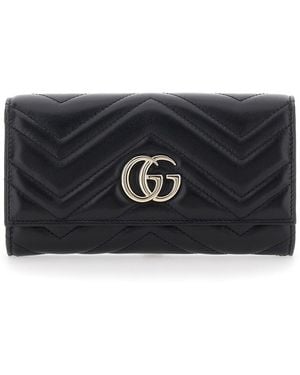 Gucci Wallet Gg Marmont Continental Leather - Black
