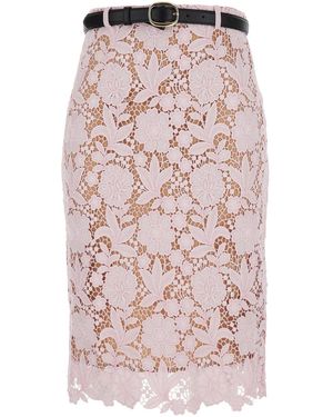 Self-Portrait Dress Lace' With Lace Details - Pink