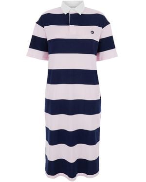 Coperni Dress With All-Over Stripe Pattern And Embroidered Logo On The Front - Blue