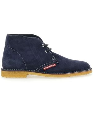 DSquared² Oxford Shoes With Logo Patch On The Side And Contrastin - Blue