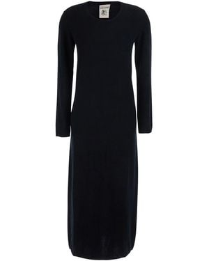 Semicouture Long Dress Brenda Knit With Long Sleeves - Black