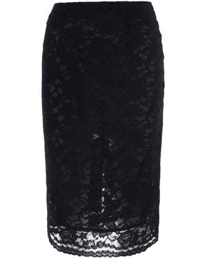 Le Plain Gonna A Tubino Con Ricamo - Nero