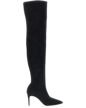 Casadei Boots Julia Suede Stretch - Black