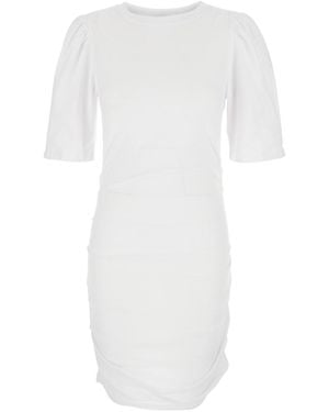 Isabel Marant 'Mylda' Crew Neck Dress With Pleated Details - White