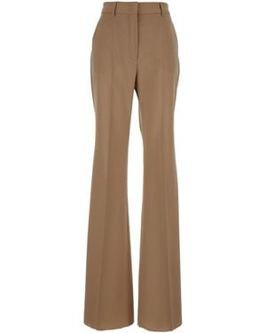 Sportmax Flared Pants With Concealed Closure - Natural