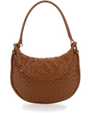 Bottega Veneta 'Gemelli Medium' Light Hobo Shoulder Bag With Intrecciato Motif - Brown