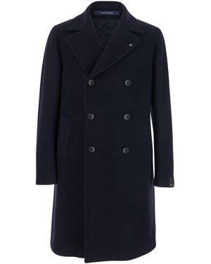 Tagliatore Cappotto 'Arden' Doppiopetto Con Revers Classici - Blu