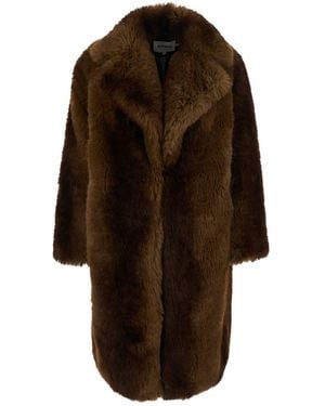Apparis Shearling Steffi With Notched Revers And Pockets - Brown
