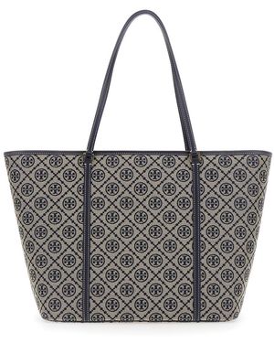 Tory Burch Tote Bag T Monogram Zip - Grey