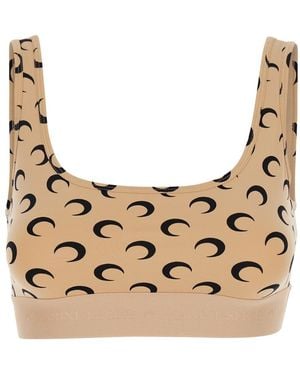 Marine Serre Top Con Stampa Crescent Moon All-Over - Neutro