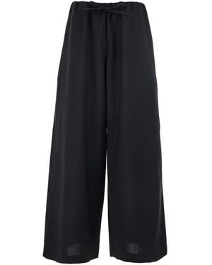 TOTEME Trousers With Elastic Waist And Drawstring - Blue