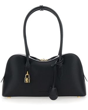 Stella McCartney 'Ryder' Handbag With Two Top Handles And Front Padlock Detail With Logo - Black