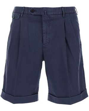 PT Torino Bermuda Con Pence E Taschino Laterale Con Patta - Blu