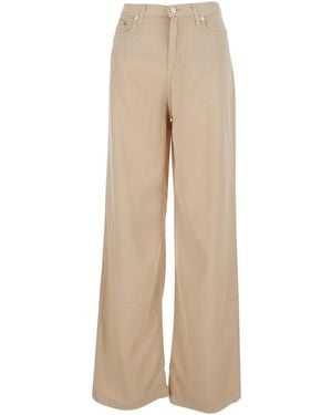 Roy Rogers 'Marta' Jeans With Front Pockets And Contrast Detail - Natural