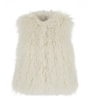 MICHAEL Michael Kors Sleeveless Jacket With Front Concealed Closure - White