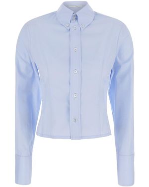 Tela 'Darma' Short Shirt With Button-Down Collar - Blue