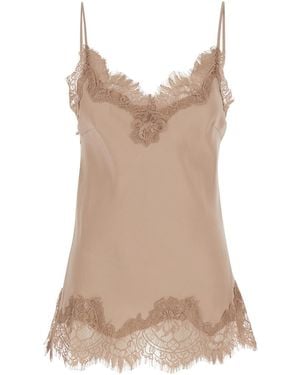 Gold Hawk 'Coco' Tank Top With Tone-On-Tone Lace Trimmings - Natural