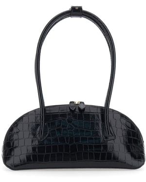 Liffner Shoulder Bag 'Ew Dome' With Round Top Handles And Crocodile-Ef - Black