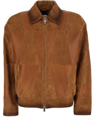 Versace 'Danimer' Leather Jacket For - Brown