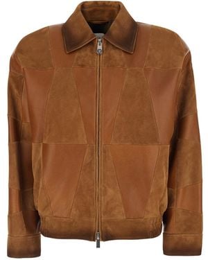 Versace 'Danimer' Leather Jacket For - Brown