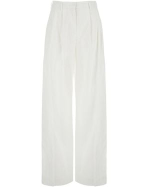 Le Plain Trousers With Two Side Pockets - White