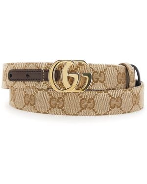 Gucci Cintura Reversibile Con Fibbia Gg - Neutro