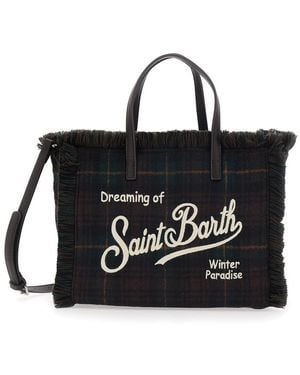 MC2 Saint Barth Borsa A Spalla Colette Wool N Con Tartan E Tessuto In - Nero