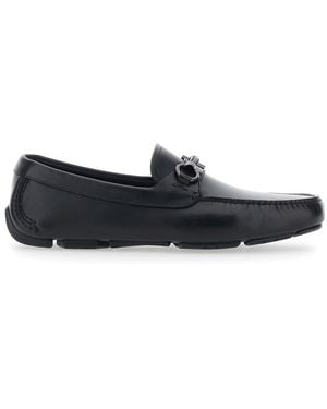 Ferragamo 'Sunsay' Loafers With Gancini Plaque On The Front - Grey