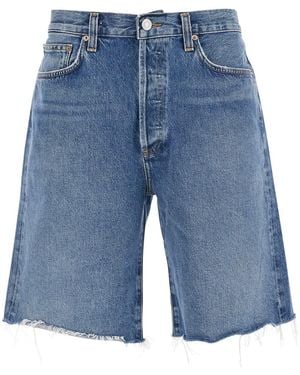 Agolde Anson Shorts With Welt Pocket On The Front - Blue
