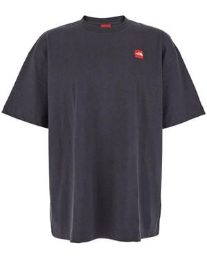The North Face Crewneck T-Shirt With Logo Patch On The Front In - Blue
