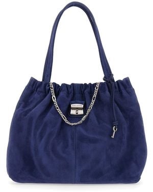 Marc Jacobs Shoulder Bag The Tote Suede - Blue