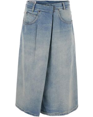 Maison Margiela Midi Skirt Cotton - Blue