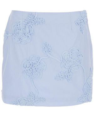 ROTATE BIRGER CHRISTENSEN Cotton Mini Skirt - Blue