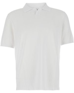 Kangra Cotton Polo Shirt With Collar And Short Sleeves - White