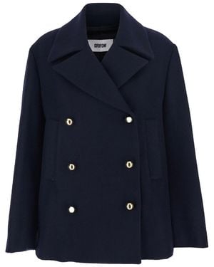 Grifoni Double-Breasted Jacket With Wide Classic Lapels - Blue