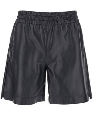 Gucci Bermuda Shorts With Elasticated Waist And Logo Lettering - Grey